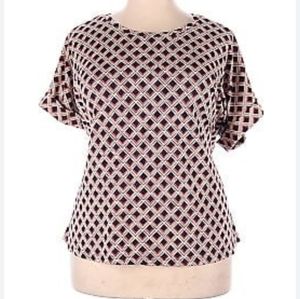 Emelia Boho Retro Top S Belted Short Sleeve Pullover Blouse Y2K Retro